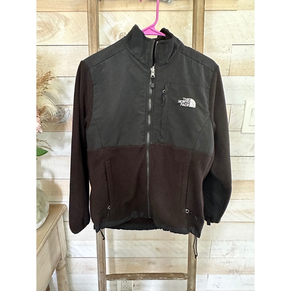 The North Face Denali Fleece Jacket Womens Small Black Brown Full Zip Coat